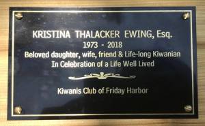 Kiwanis honors Kristina Thalacker Ewing
