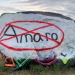 The rock, located on West Valley Road, was quickly painted over following the discovery of anti-Amaro graffiti on July 31. <em>(Contributed</em><em> photo)</em>