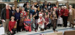 Photo submitted by Anita Orne | Floating Ukulele Jam group last December on the final sail of the fall season