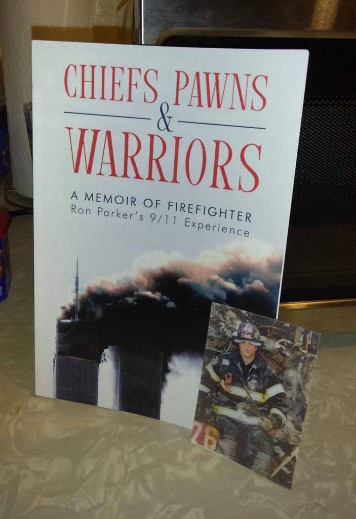 Chiefs, Pawns & Warriors on display at Orcas Hotel. The dedication inside reads, To my brothers who walked with me to hell and back, and to those who lost their way on the return home  I humbly dedicate this book.