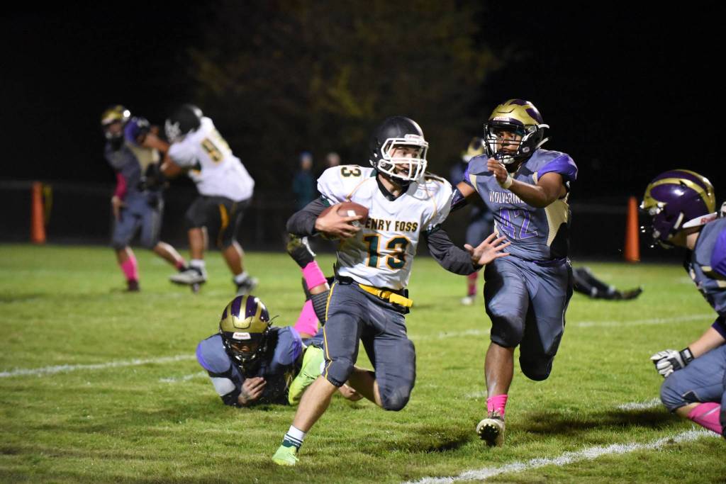 # 42 Mateo Blackmon closes in for a tackle on the Falcons Quarterback. John Stimpson/Contributed photo.