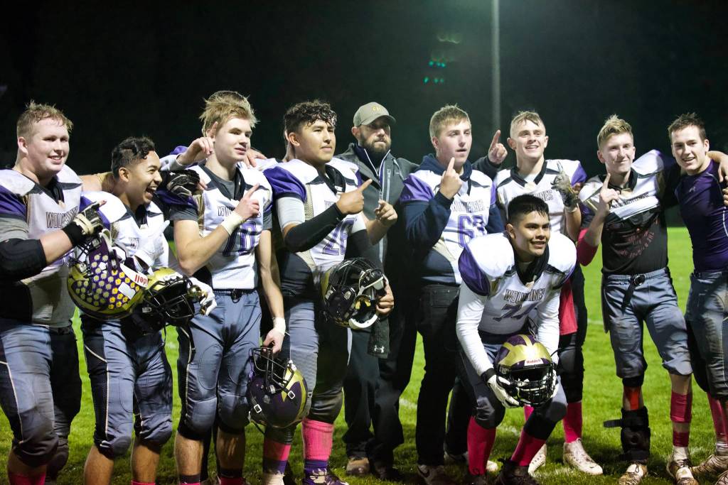 Here are the Wolverine Senior Boys Varsity with Head Coach Brock Hauck happy with their win and having secured their place First in League Title. (John Stimpson/Contributed photo)