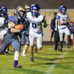 Kyson Jackson, No. 22, strides in for one of several touchdowns. (John Stimpson/Contributed photo.)