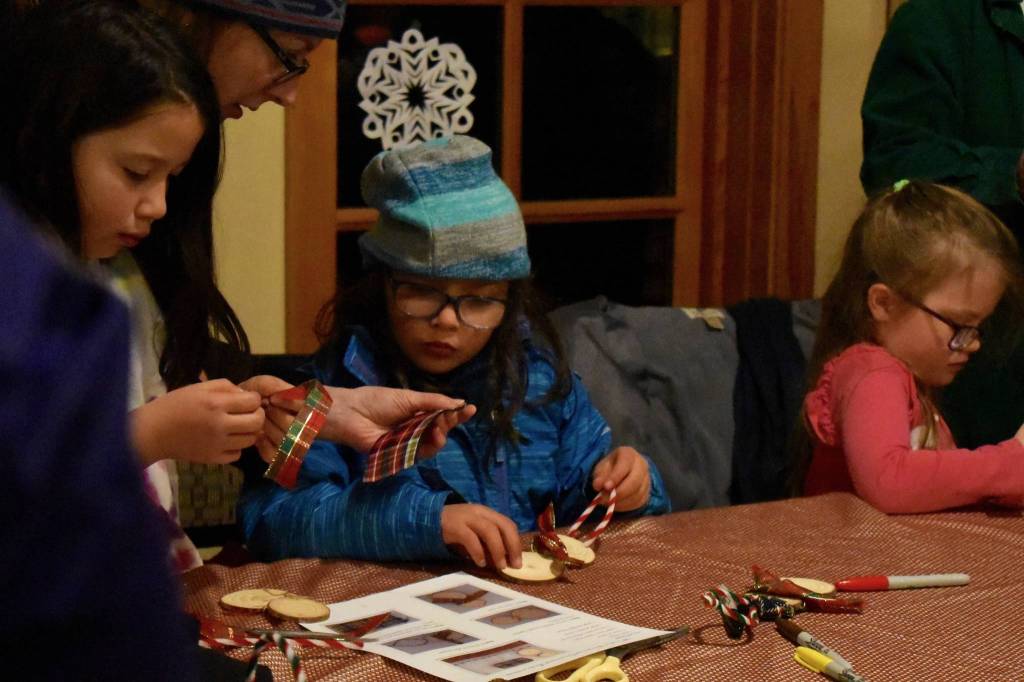 Tate Thomson/staff photo                                Winter Fest kicked off in Friday Harbor with tree lighting, a visit from Santa and Christmas crafts on Saturday, Nov. 30.