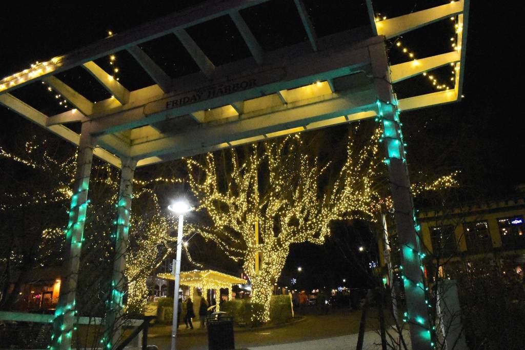 Tate Thomson/staff photo                                Winter Fest kicked off in Friday Harbor with tree lighting, a visit from Santa and Christmas crafts on Saturday, Nov. 30.