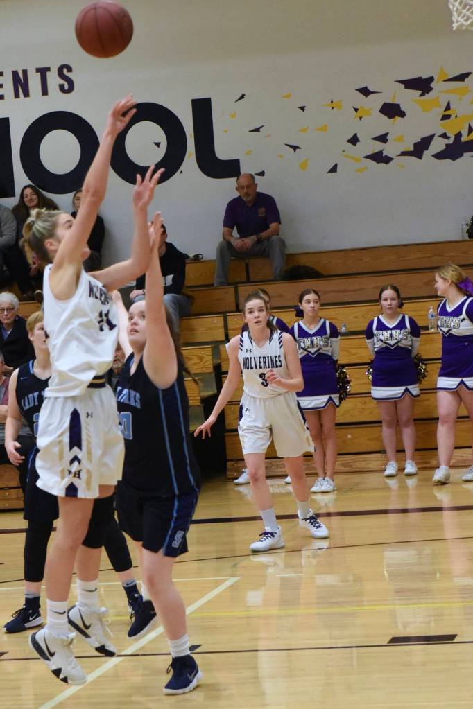 Bailee Lambright launches a 2 point shot from the key. (John Stimpson contributed photo.)