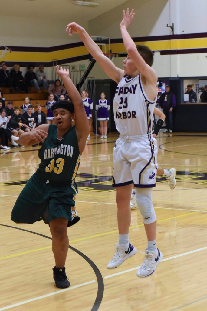 Dylan Roberson shoots for three points. (John Stimpson/contributed photo.)