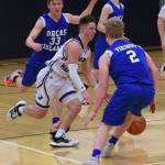 Kyson Jackson weaves his way up court toward the basket. (John Stimpson/contributed photo.)