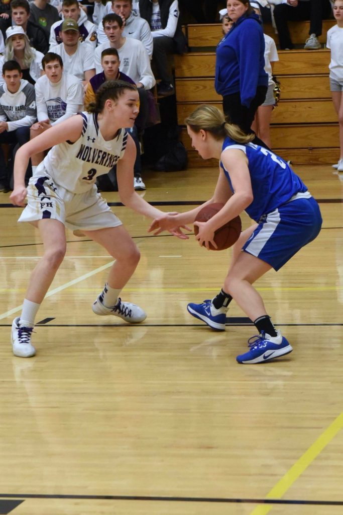 Rachel Starr applies tough defense in a full-court press. (John Stimpson/contributed photo.)