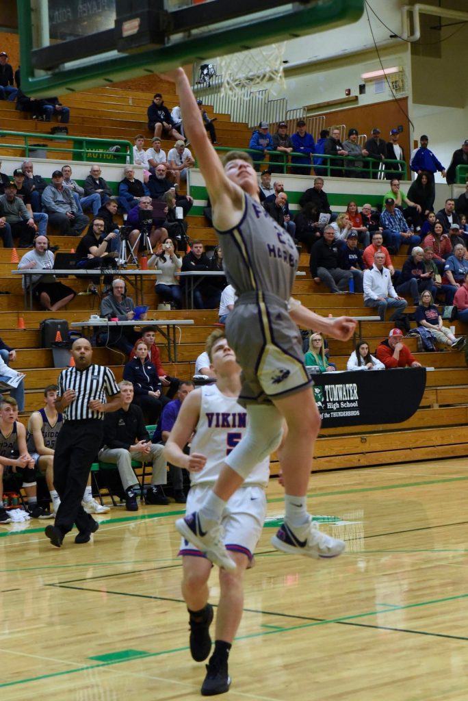 Dylan Roberson goes up for a two-point lay in. (John Stimpson/contributed photo.)