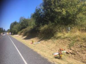 Rhea Miller/contributed photos                                The community-created Black Lives Matter memorial signs were destroyed for a third time the night of Aug. 13 (Rhea Miller/contributed photo)