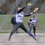 Senior Raylee Miniken pitches against Coupeville on March 19. The girls lost 8-3 at home against the Wolves. (Jennifer Ayers/contributed photo)
