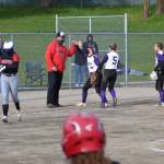 Ellee Perkins getting the out at third base. (Jennifer Ayers photo)