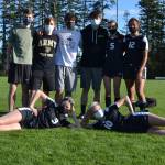 Senior soccer players. Back row from left to right: Charlie Zehner, Ryker Mattox, Satchel Pieples, Isaac Parker, Olivia Brown and Alex Holman; Front row: Fallon Taylor and Darcy Ayers. (Jennifer Ayers photo)