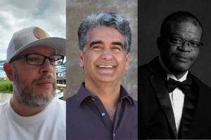 Friday Harbor mayor candidates, from left to right: Philip Carvalho, Farhad Ghatan and Ray Jackson. (Contributed photos)