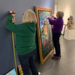 San Juan Islands Museum of Art/Contributed photo
AR team members setting up the show-your behind the scenes look.