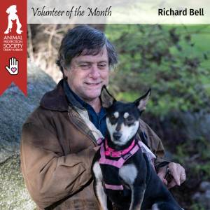 Richard Bell with shelter dog Esme