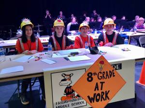 Contributed photo 8th graders put their brains to work at the knowledge bowl