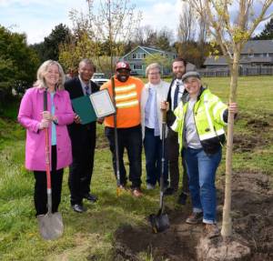Matt Pranger/contributed photo
Town Administrator Denice Kulseth, Mayor Ray Jackson, Public Works parks employee Will Blackmon, Councilmembers Barbara Starr and Mason Turnage, Public Works parks employee Sarena Schumacher.