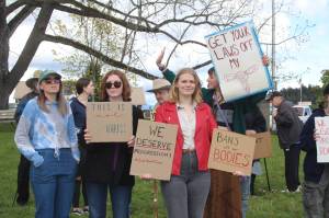 Heather Spaulding / Staff photo Ramona Fierl with fellow rally goers