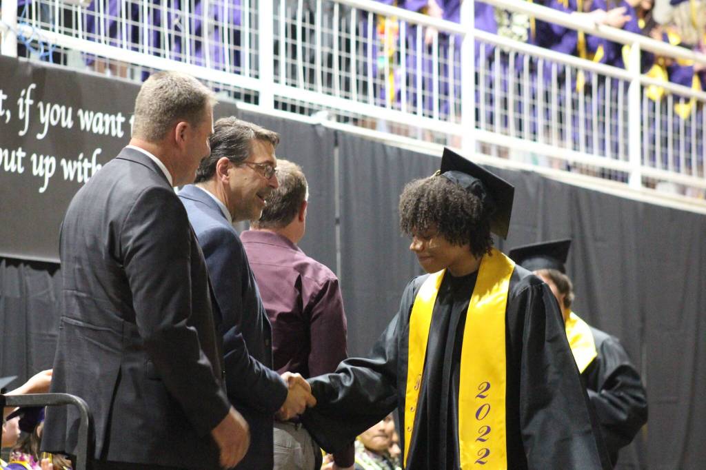 Heather Spaulding / Staff photo
Dawson Burke receives his diploma