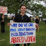 Heather Spaulding / Staff photos
A protestors sign at the courthouse.