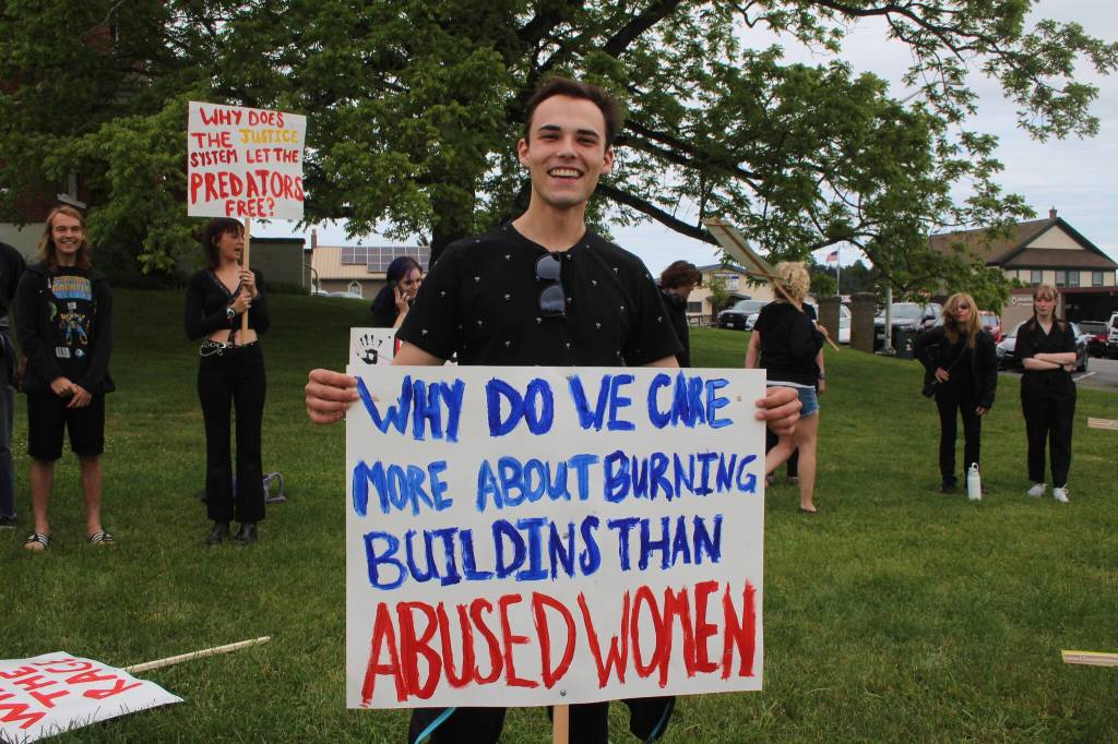Heather Spaulding / Staff photos
A protestors sign at the courthouse.