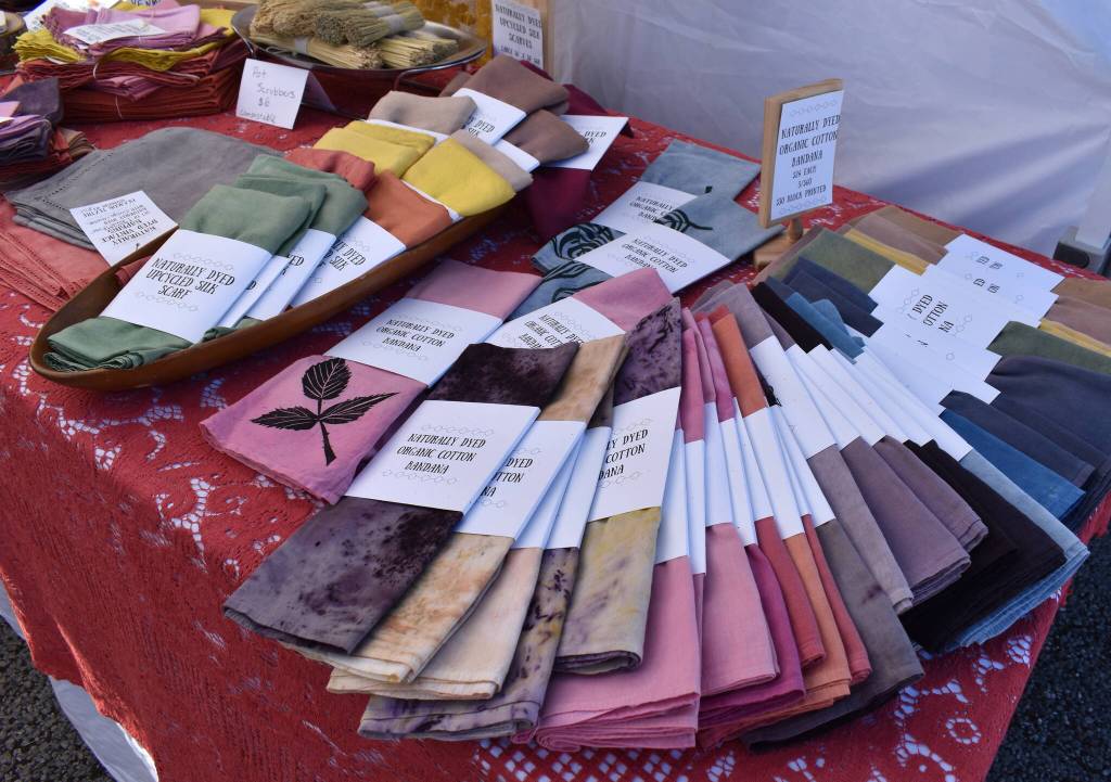 Dyed fabrics at the San Juan Summer Arts Festival.