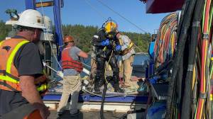 Contributed photo by SJC DEM
Divers and crew at the Aleutian Isle salvage site.