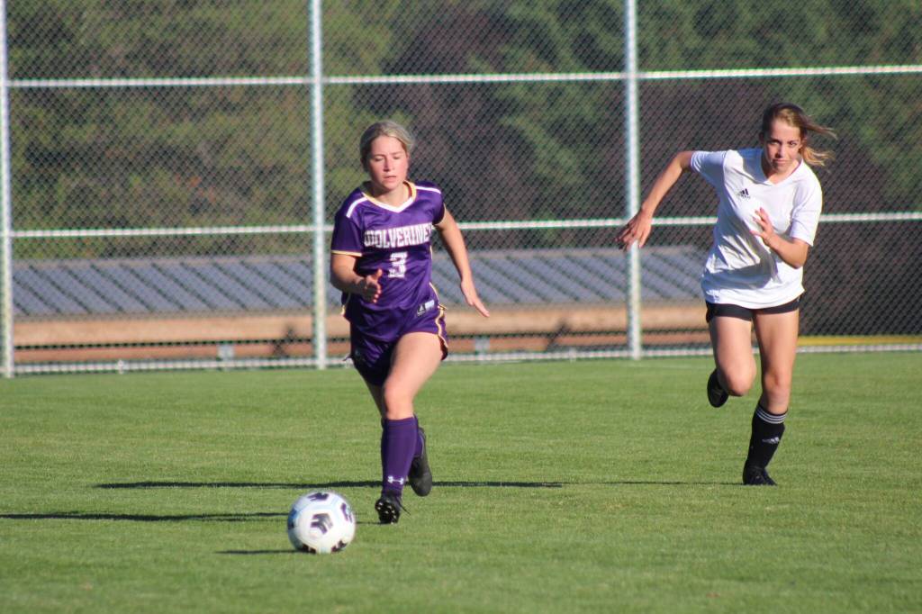 Heather Spaulding  Staff photo
Tuesday's game against Granite Falls- Wolverines take the ball down field.