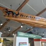 Contributed photo by the San Juan Island National Park Service
This cedar-strip canoe created by Lummi carver Dean Washington welcomes all who enter the American Camp Visitor Center.