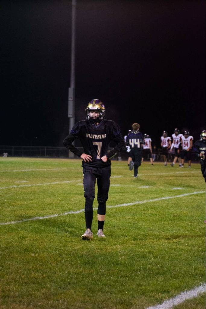 Contributed photo by Kathryn Wheeler
QB Jaxson Waldron walks off the field after a late game touchdown pass