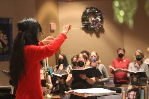 Heather Spaulding  Staff photo
Amber Lauridsen conducing a rehearsal.