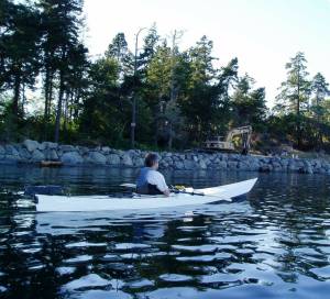 Contributed photo by Friends of the San Juans
A kayaker passes a rock seawall.
