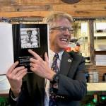 Heather Spaulding Staff photo
Randy Gaylord shows off the gift presented to him by the Prosecutors Office staff.