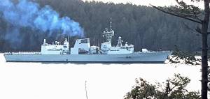 Contributed photo
HMCS Ottawa smoking.