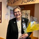Heather Spaulding \ Staff photo
Auditor Milene Henley with farewell flowers.