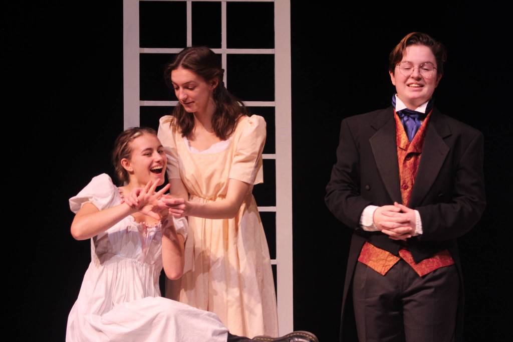 Heather Spaulding \ Staff photo
Fela Andrews as Marianne Dashwood, Shelby Mullin as Elinor Dashwood and Sidney Herda as Willoughby