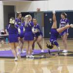 Heather Spaulding \ Staff photo
Wolverine Cheer Squad brings on the gymnastics during half-time