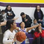 Heather Spaulding \ Staff photo
Mia Blackmon throws the ball back in play.