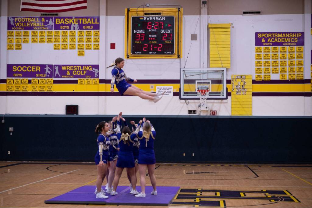 Contributed photo by Kathryn Wheeler
The cheer squad amps up the crowd.
