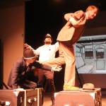 Heather Spaulding \ Staff photo
Scott Mapstead as protagonist Richard Hannay flees police officers atop a train.