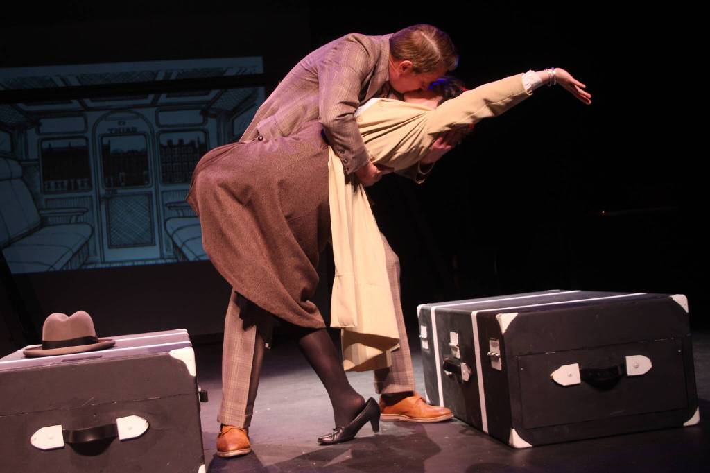 Heather Spaulding \ Staff photo
Scott Mapstead as protagonist Richard Hannay and a love interest, played by Jordana Ainsley, on a train
Heather Spaulding \ Staff photo
Scott Mapstead as protagonist Richard Hannay and a love interest, played by Jordana Ainsley, on a train.