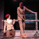 Heather Spaulding Staff photo
Scott Mapstead as protagonist Richard Hannay and a love interest, played by Jordana Ainsley, try to escape over a fence while handcuffed together.