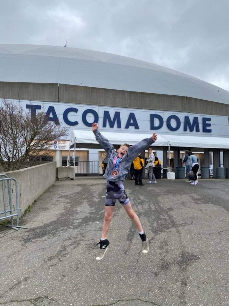 Contributed photo by Travis Berwald.
Jett Olson celebrating the tournament.
Contributed photo by Travis Berwald.
Contributed photo by Travis Berwald.
The team at the Sedro Wooley novice tournament