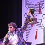 Kelley Balcomb-Bartok \ Staff photo
MC Mason Turnage raises the Goblet of Knowledge (aka Knowledge Bowl Cup) to present to the winning team during the San Juan Public Schools Foundations 28th annual Knowledge Bowl.