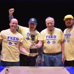 The Friday Harbor Rotary Club team members celebrate their victory in the San Juan Public Schools Foundations 28th annual Knowledge Bowl.