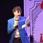 Master of Ceremonies Mason Turnage takes to the stage for the San Juan Public Schools Foundations 28th annual Knowledge Bowl.