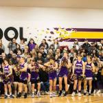 Aiden Haines/Staff photo
Wolverine cheerleaders celebrating with crowd