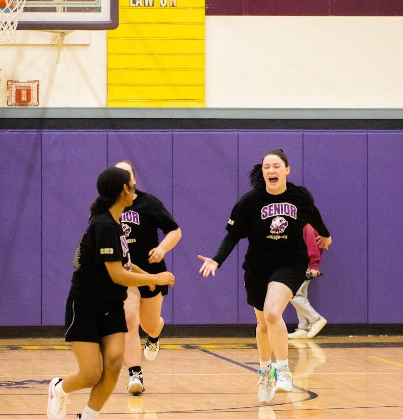 Aiden Haines/Staff photo
Audrey Allen celebrating a basket